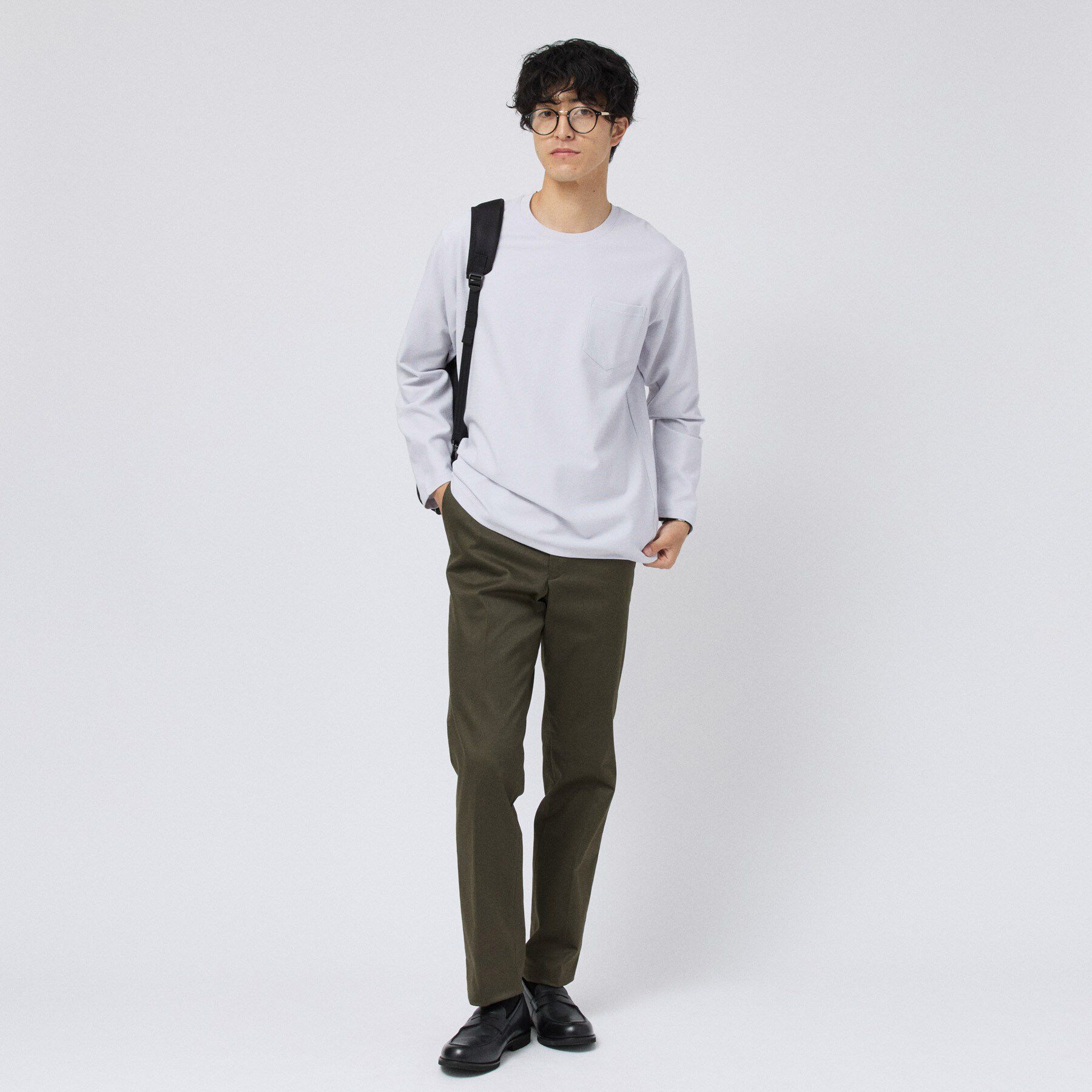 TAKEO KIKUCHI「2重編みガーター ボーダー 長袖 Tシャツ」|Tシャツ・カットソー|