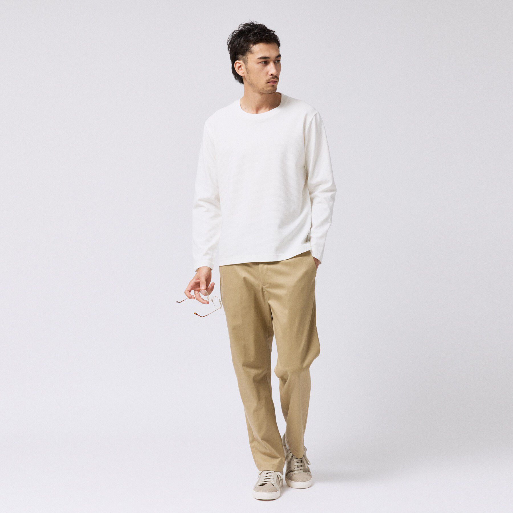 TAKEO KIKUCHI「2重編みガーター ボーダー 長袖 Tシャツ」|Tシャツ・カットソー|