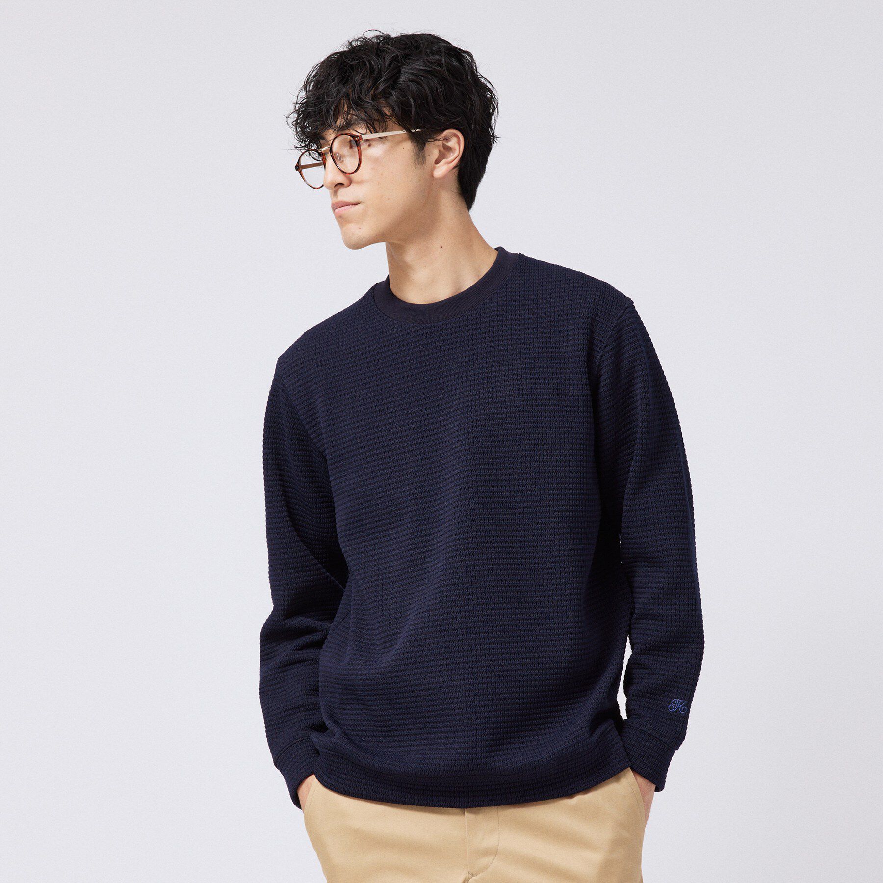 TAKEO KIKUCHI「ニットライクワッフル プルオーバージャージ」|Tシャツ・カットソー|