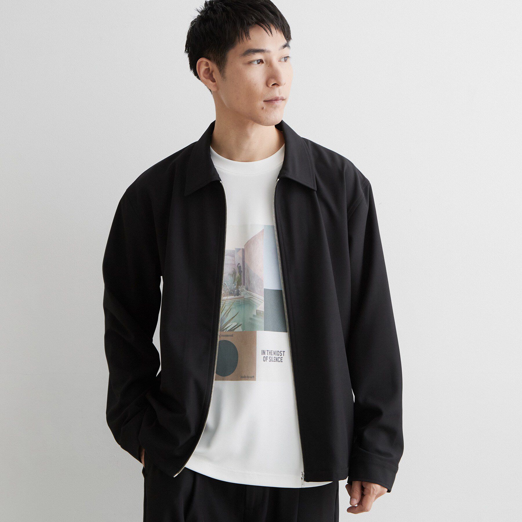 THE SHOP TK「【セットアップ可／洗濯機OK】ウールライクジップブルゾン」|ブルゾン・スタジャン|