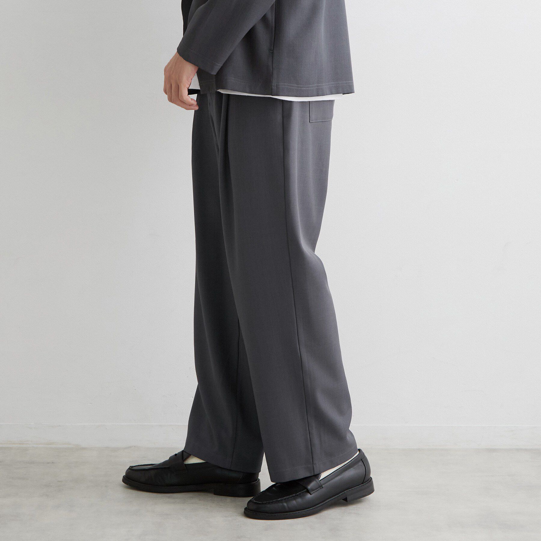 THE SHOP TK「【セットアップ可／洗濯機OK】ウールライクワイドイージーパンツ」|その他|