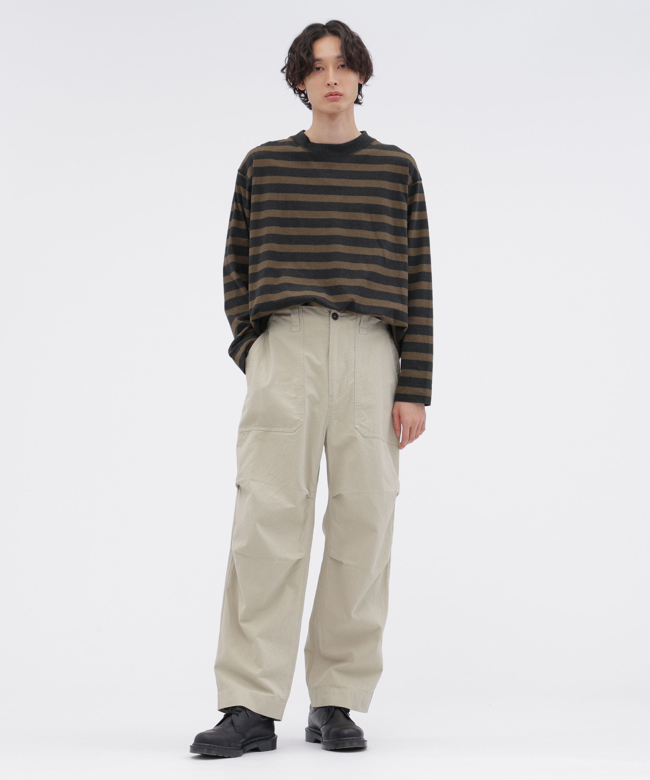 MHL.「LIGHT COTTON MELANGE STRIPE TOP」|Tシャツ・カットソー|