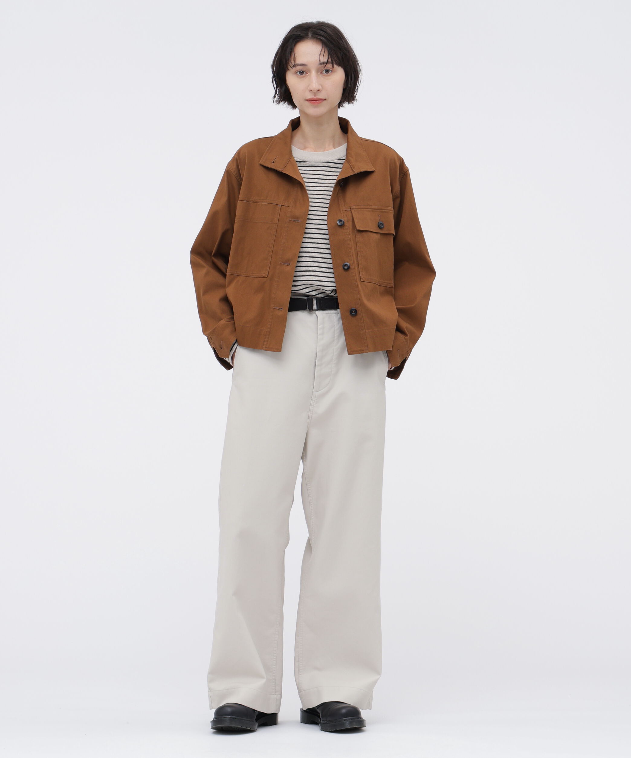 MHL.「TEXTURED COTTON STRIPE TOP」|Tシャツ・カットソー|