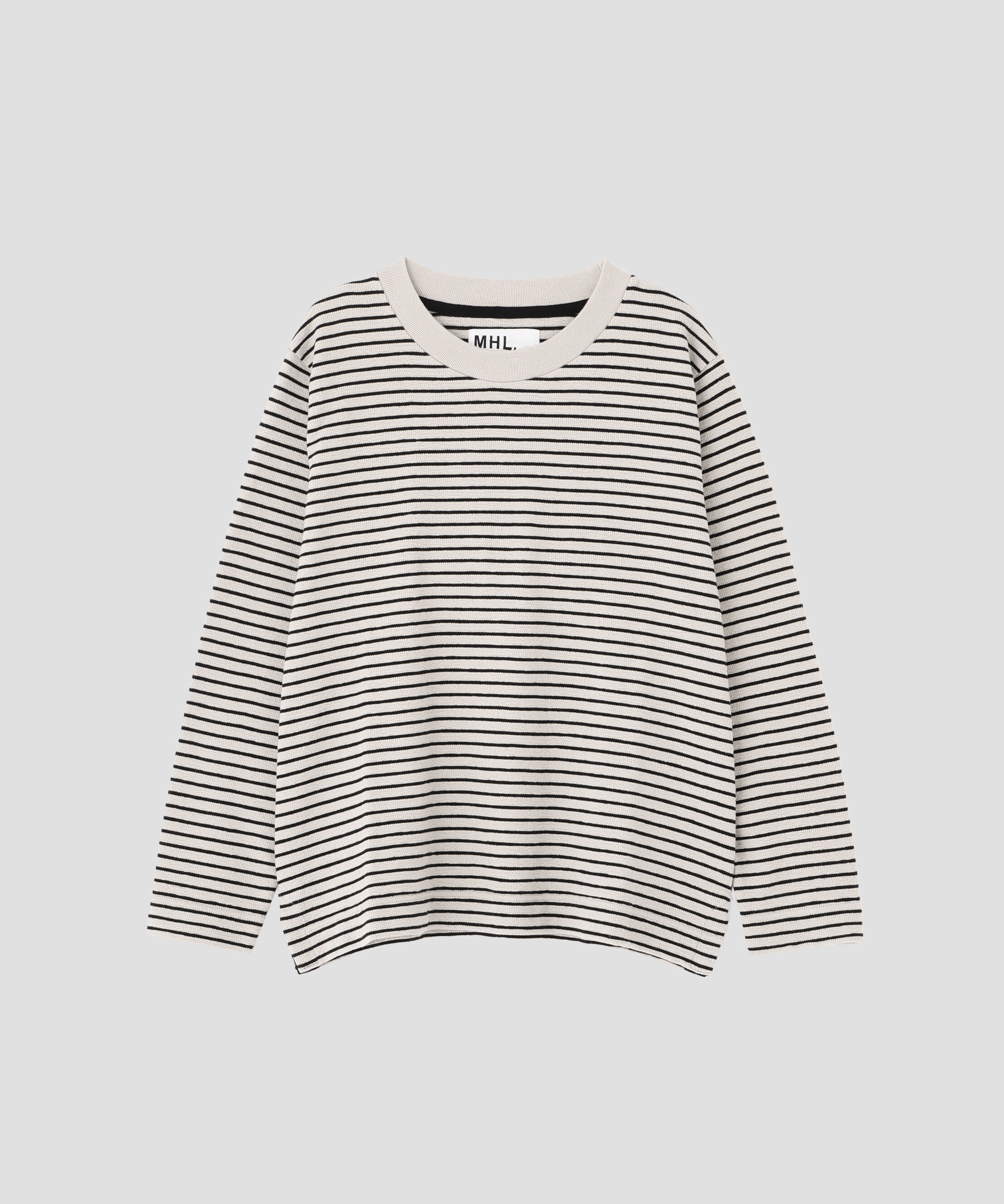 MHL.「TEXTURED COTTON STRIPE TOP」|Tシャツ・カットソー|