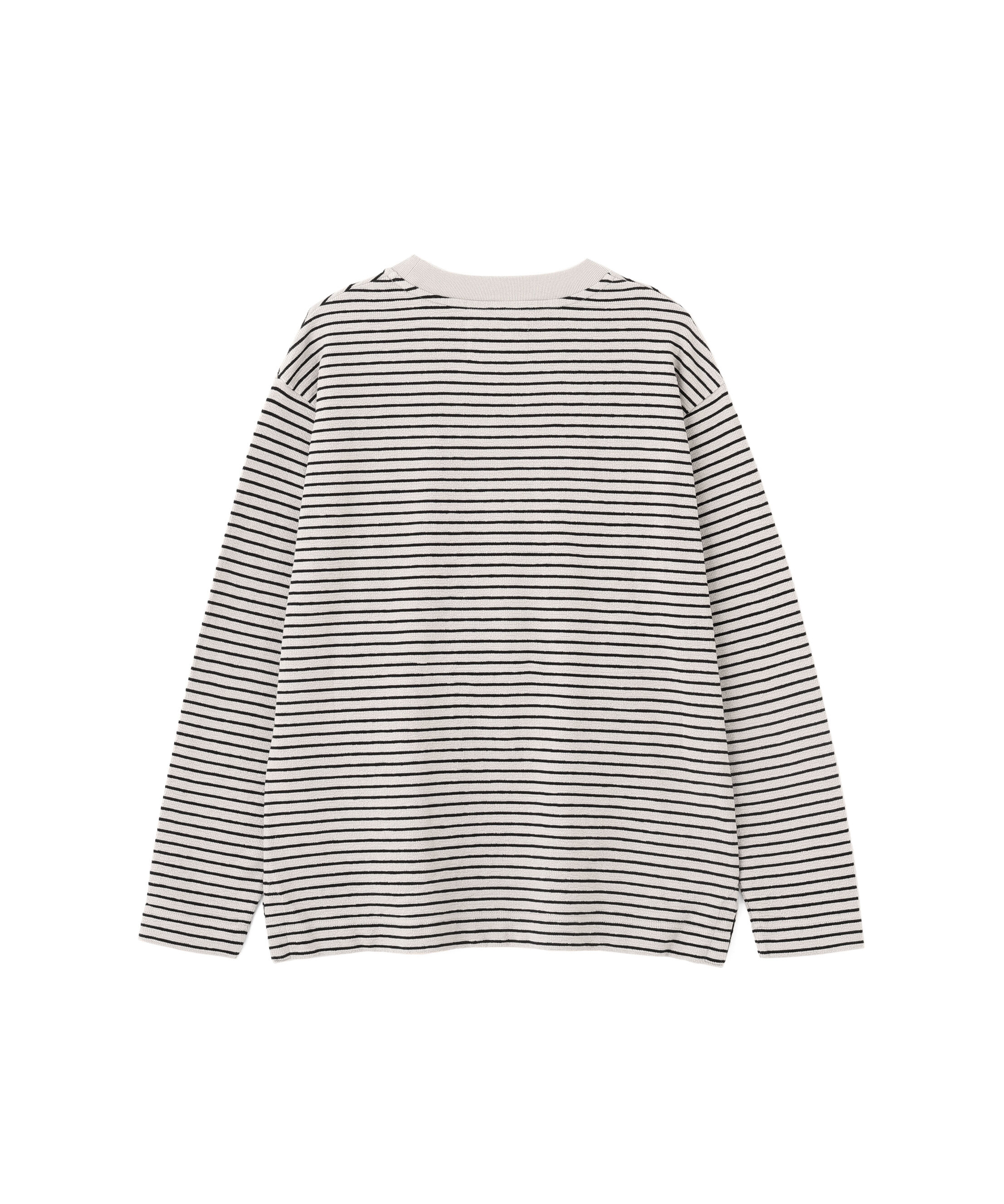 MHL.「TEXTURED COTTON STRIPE TOP」|Tシャツ・カットソー|