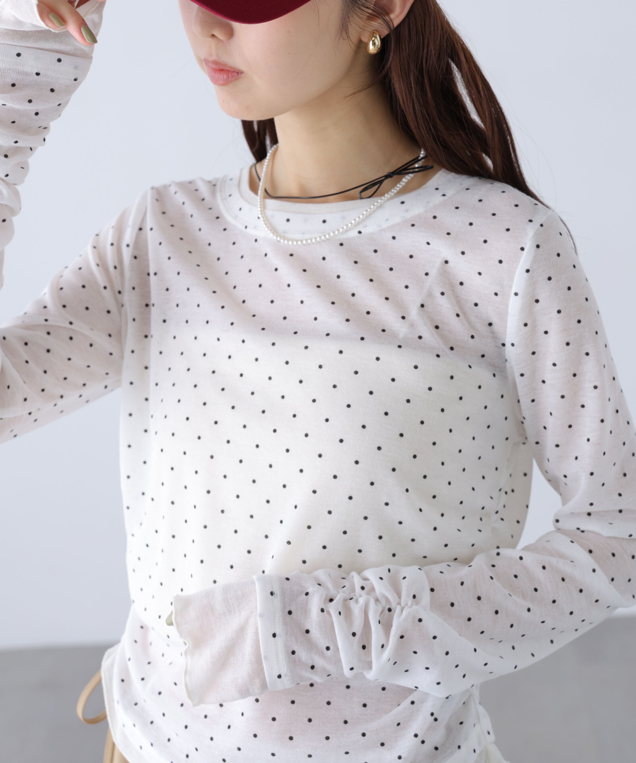  「シアーテレコレイヤード風カットソー」|Tシャツ・カットソー|