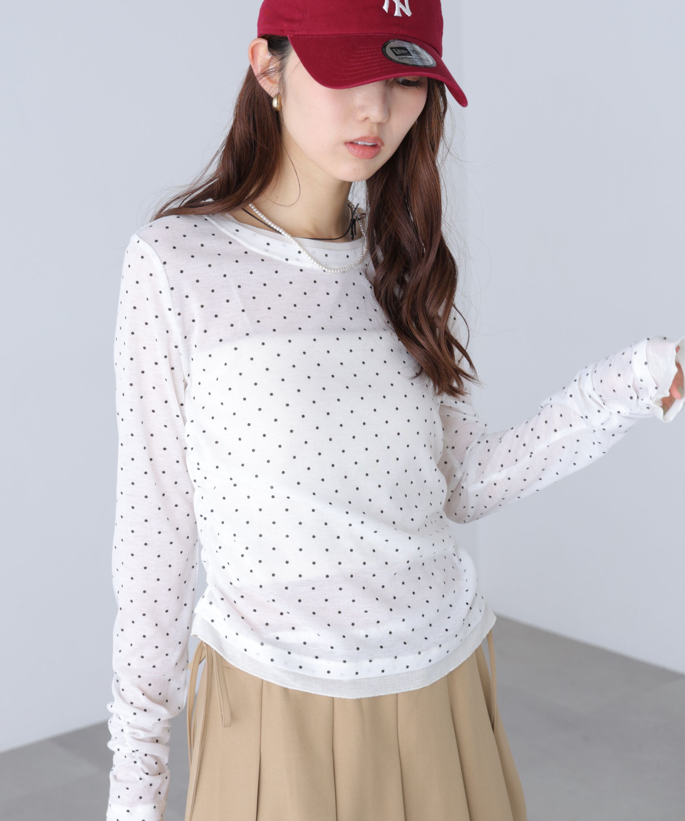  「シアーテレコレイヤード風カットソー」|Tシャツ・カットソー|