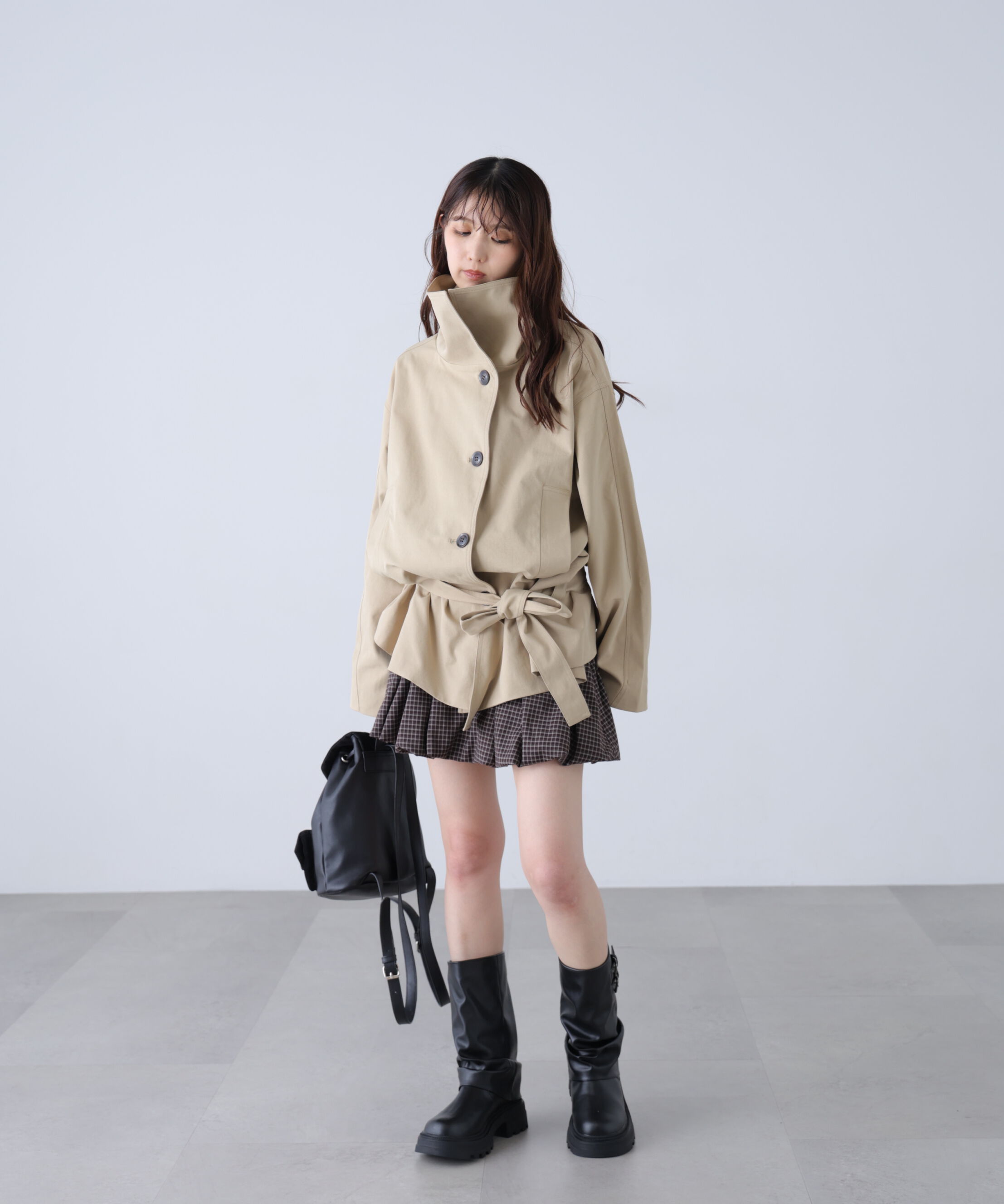  「ベルト付きショートトレンチコート」|その他|