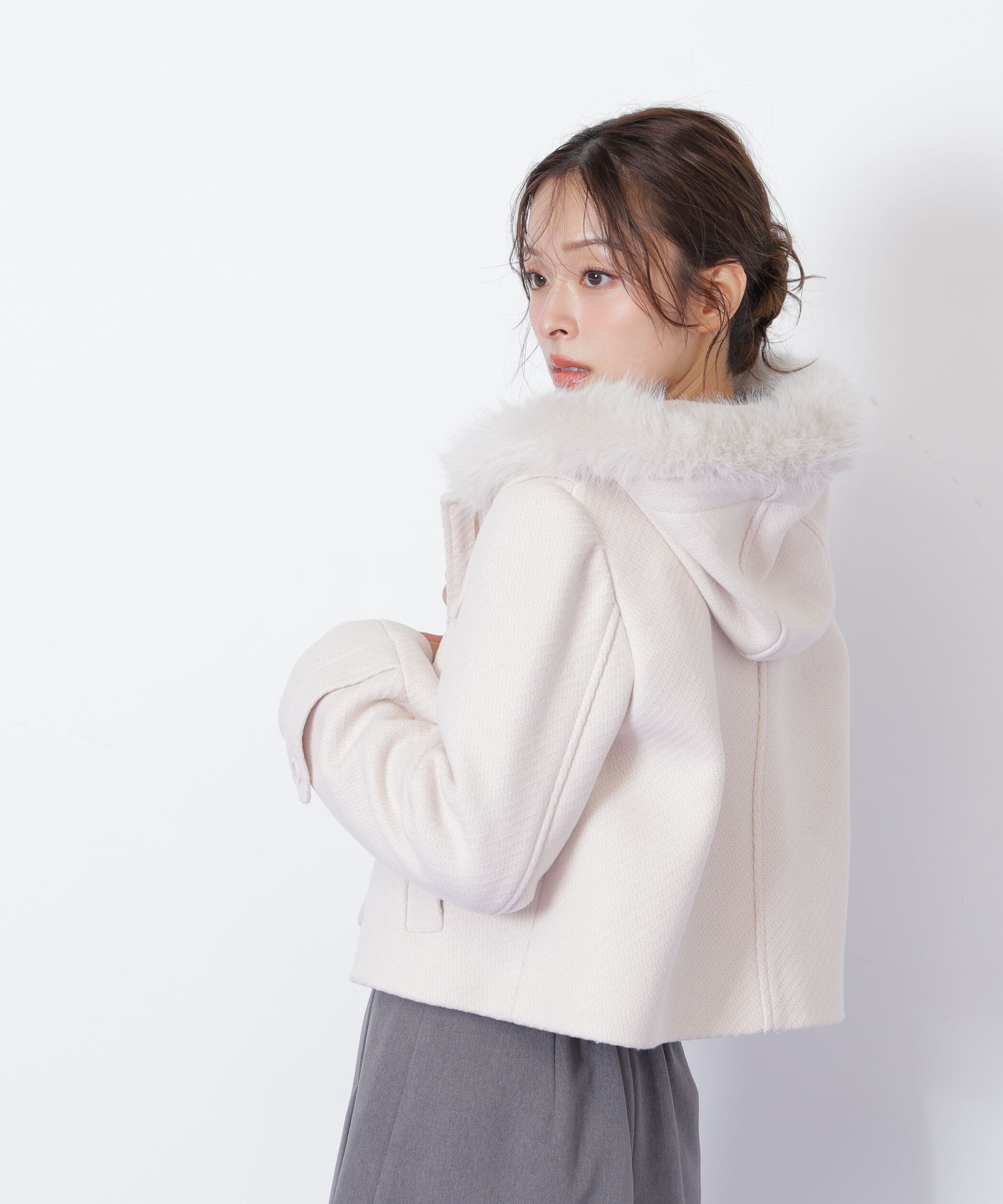  「フェイクファー付ショートダッフルコート」|その他|