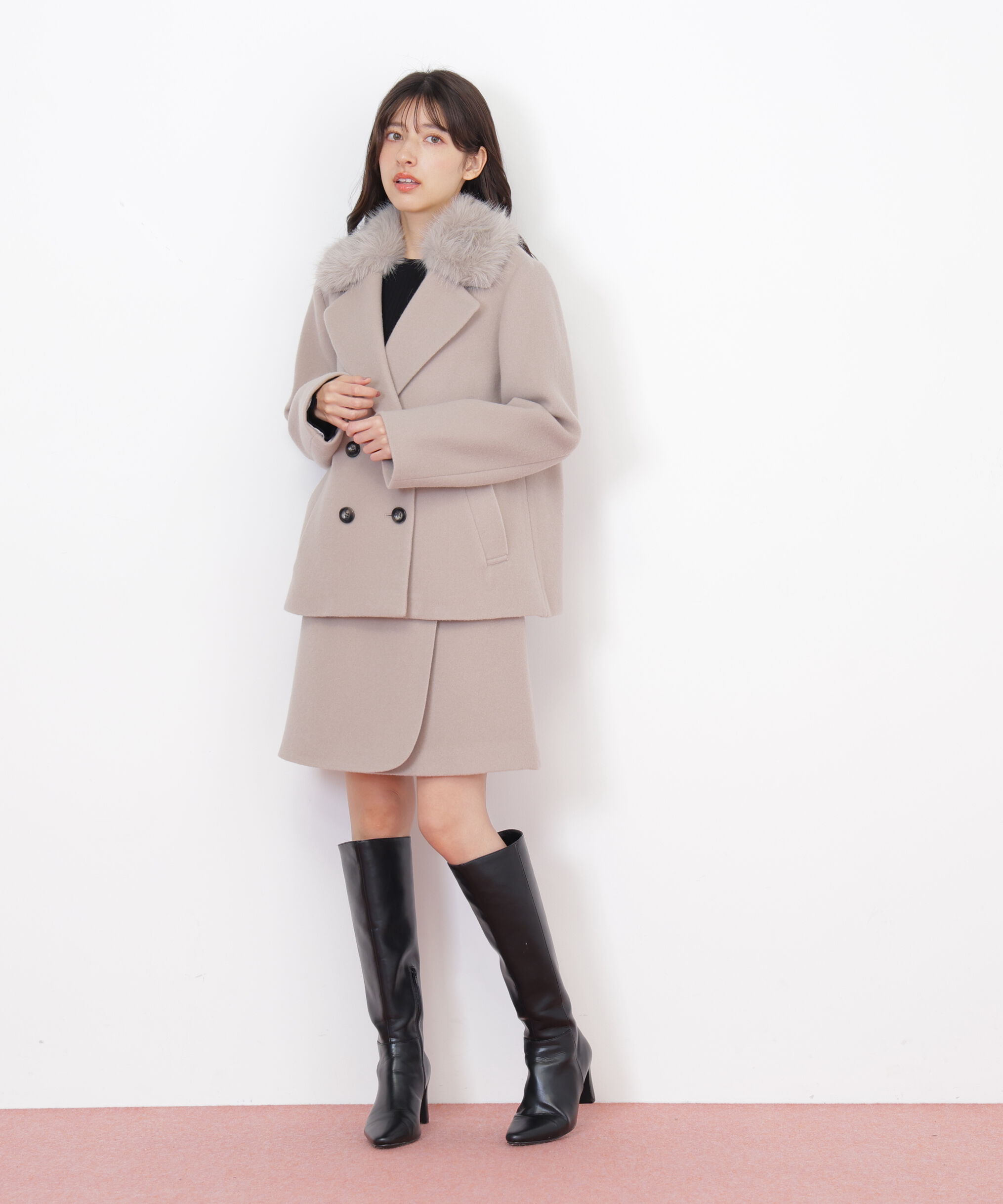  「フェイクファー衿付ジャケット」|その他|