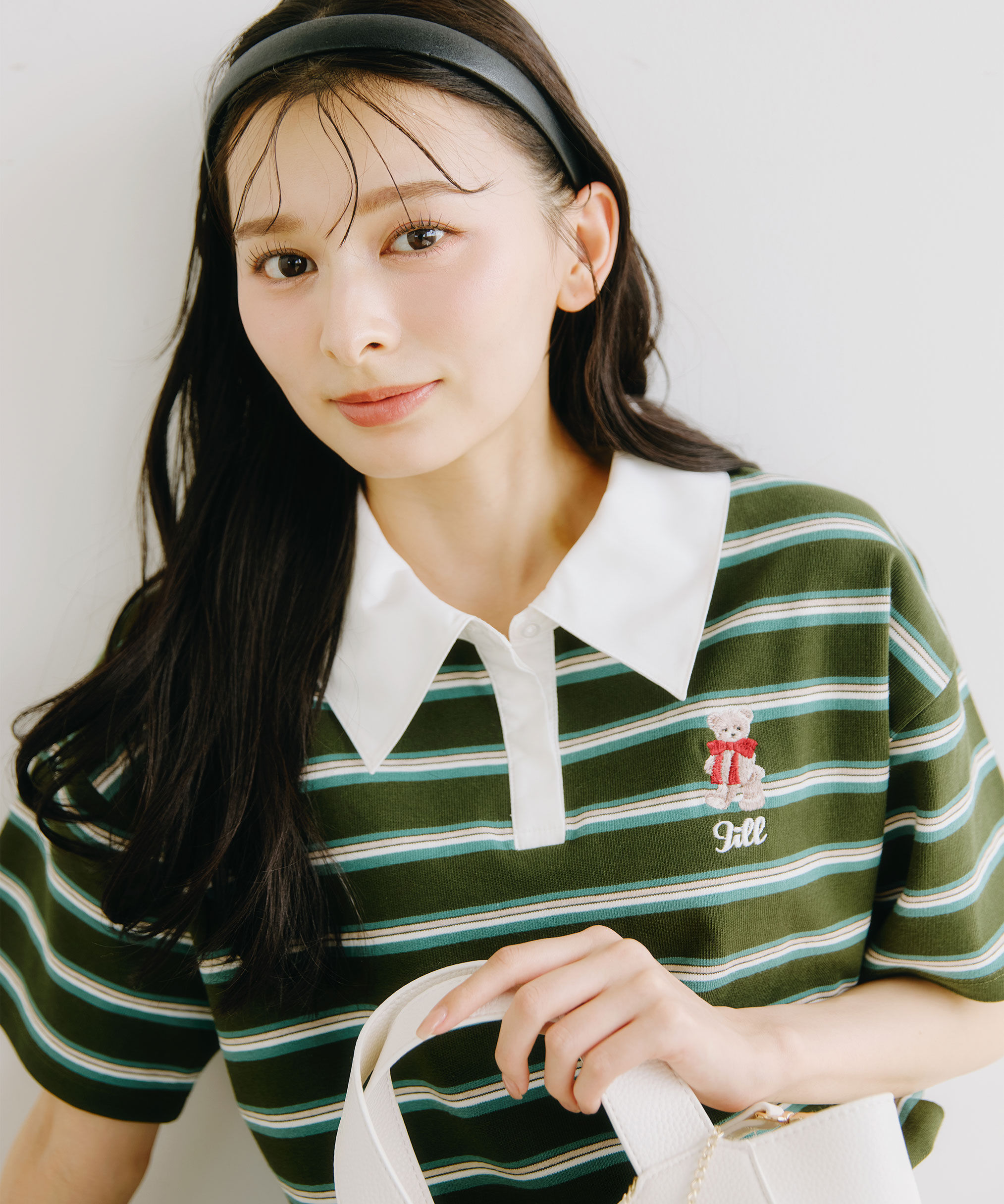  「＜BEARシリーズ＞ラガートップス」|Tシャツ・カットソー|グリーン1