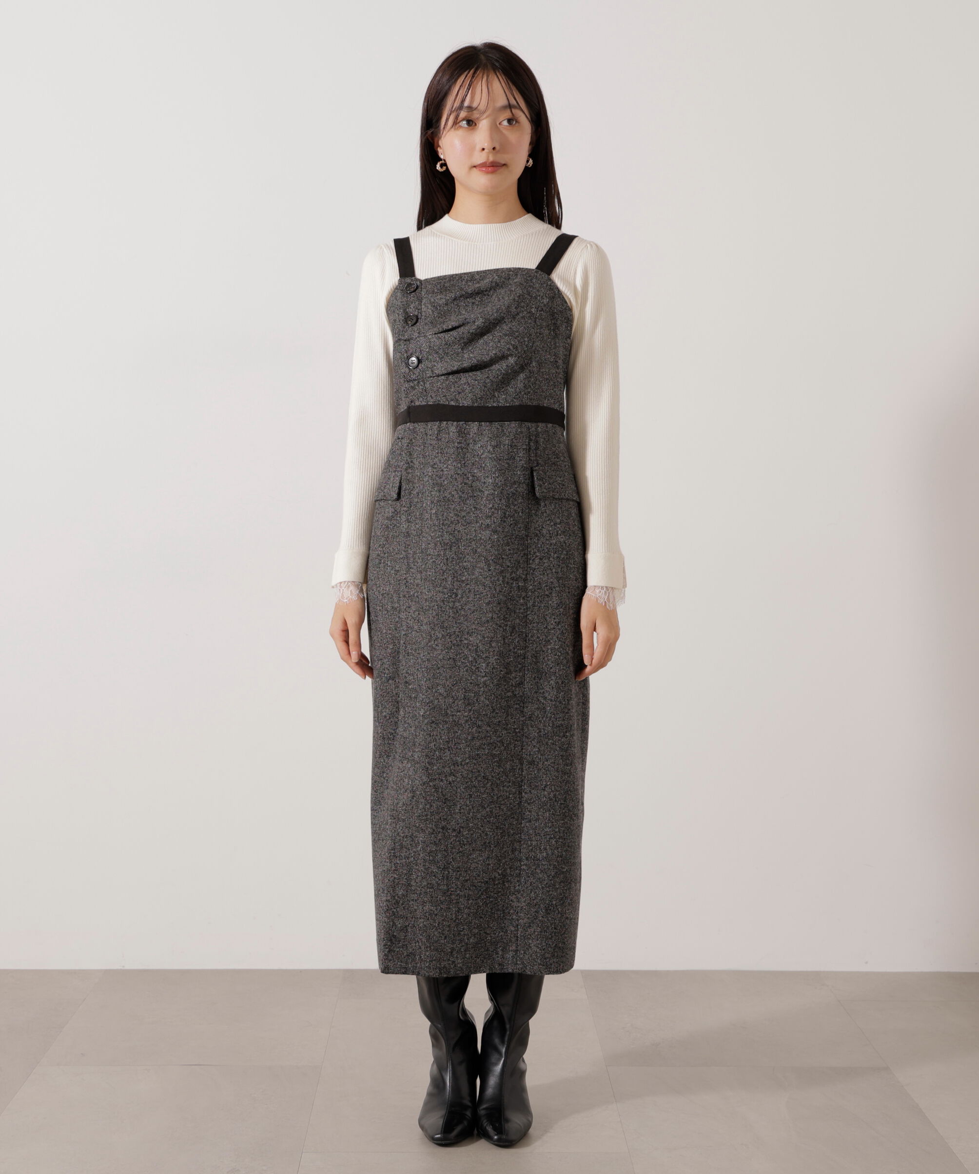 PROPORTION BODY DRESSING「＜加藤栞さん着用＞アシメタックジャンスカ」|ワンピース|