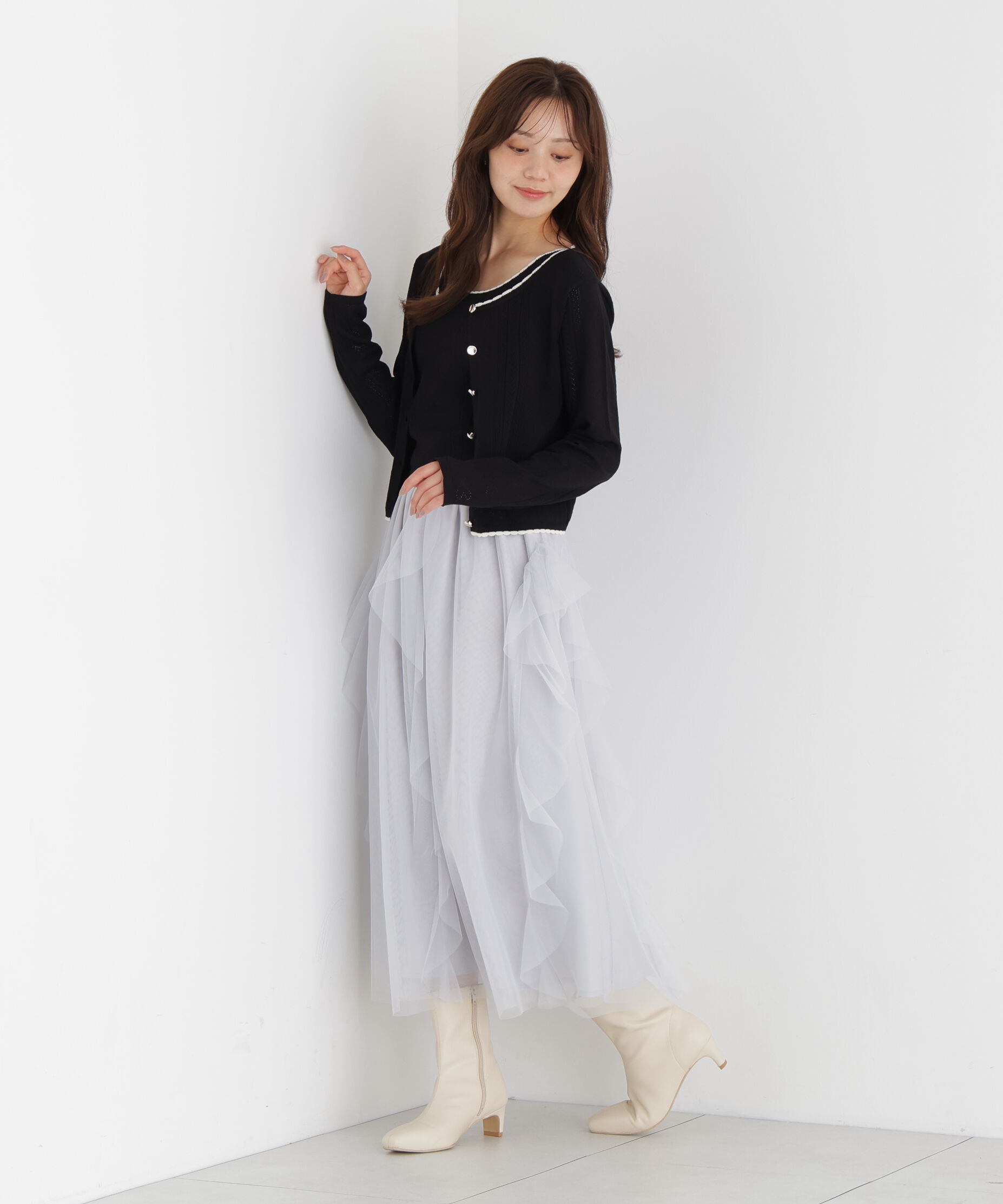 PROPORTION BODY DRESSING「＜中川紅葉さん着用＞ラッフルチュールスカート」|スカート|