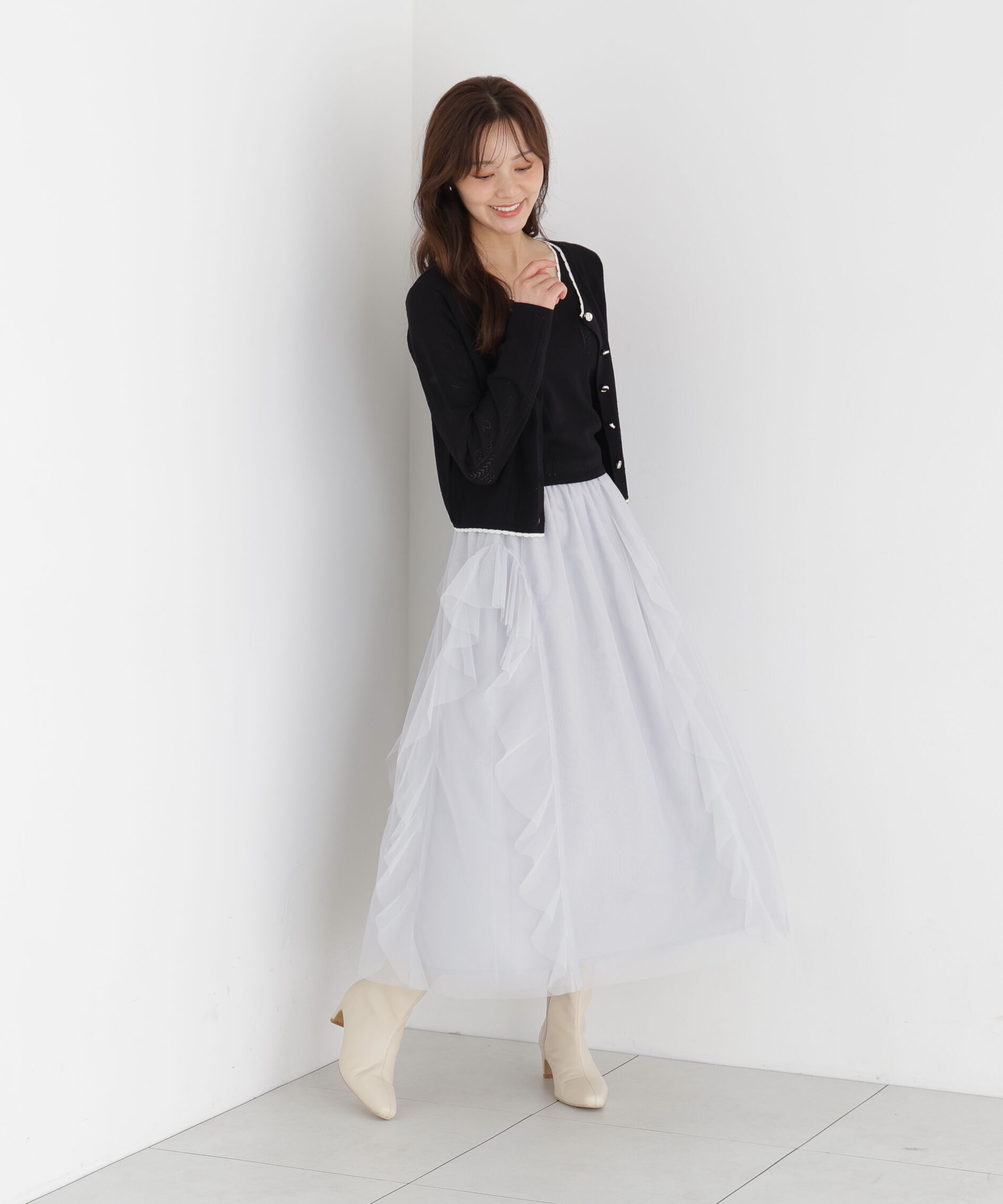 PROPORTION BODY DRESSING「＜中川紅葉さん着用＞ラッフルチュールスカート」|スカート|