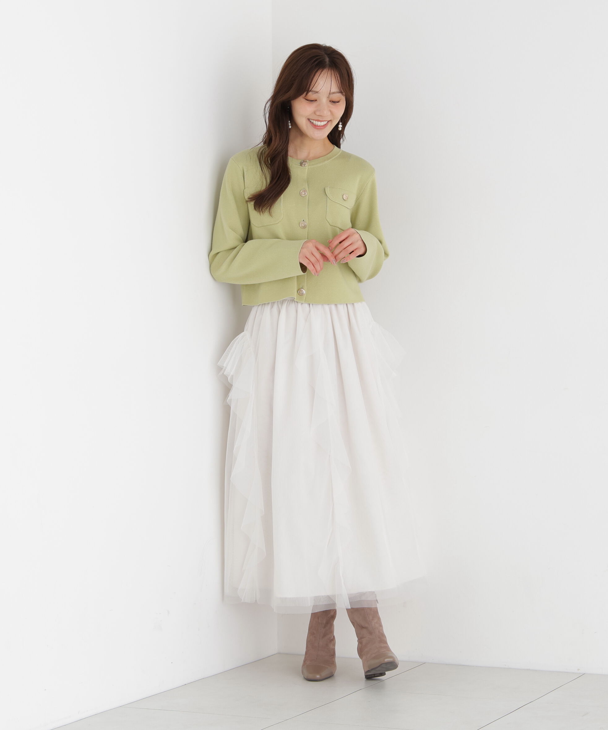 PROPORTION BODY DRESSING「＜中川紅葉さん着用＞ラッフルチュールスカート」|スカート|