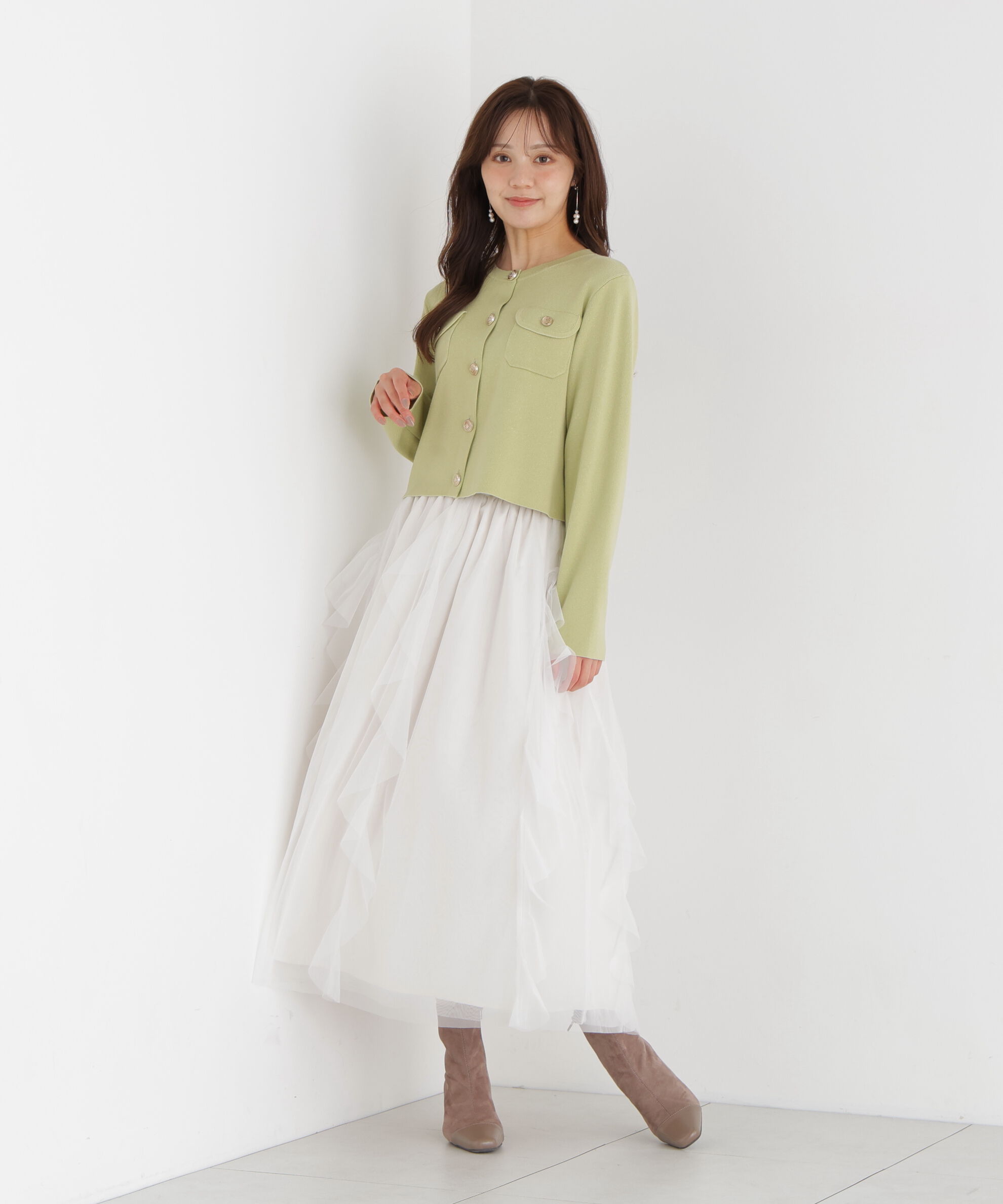 PROPORTION BODY DRESSING「＜中川紅葉さん着用＞ラッフルチュールスカート」|スカート|