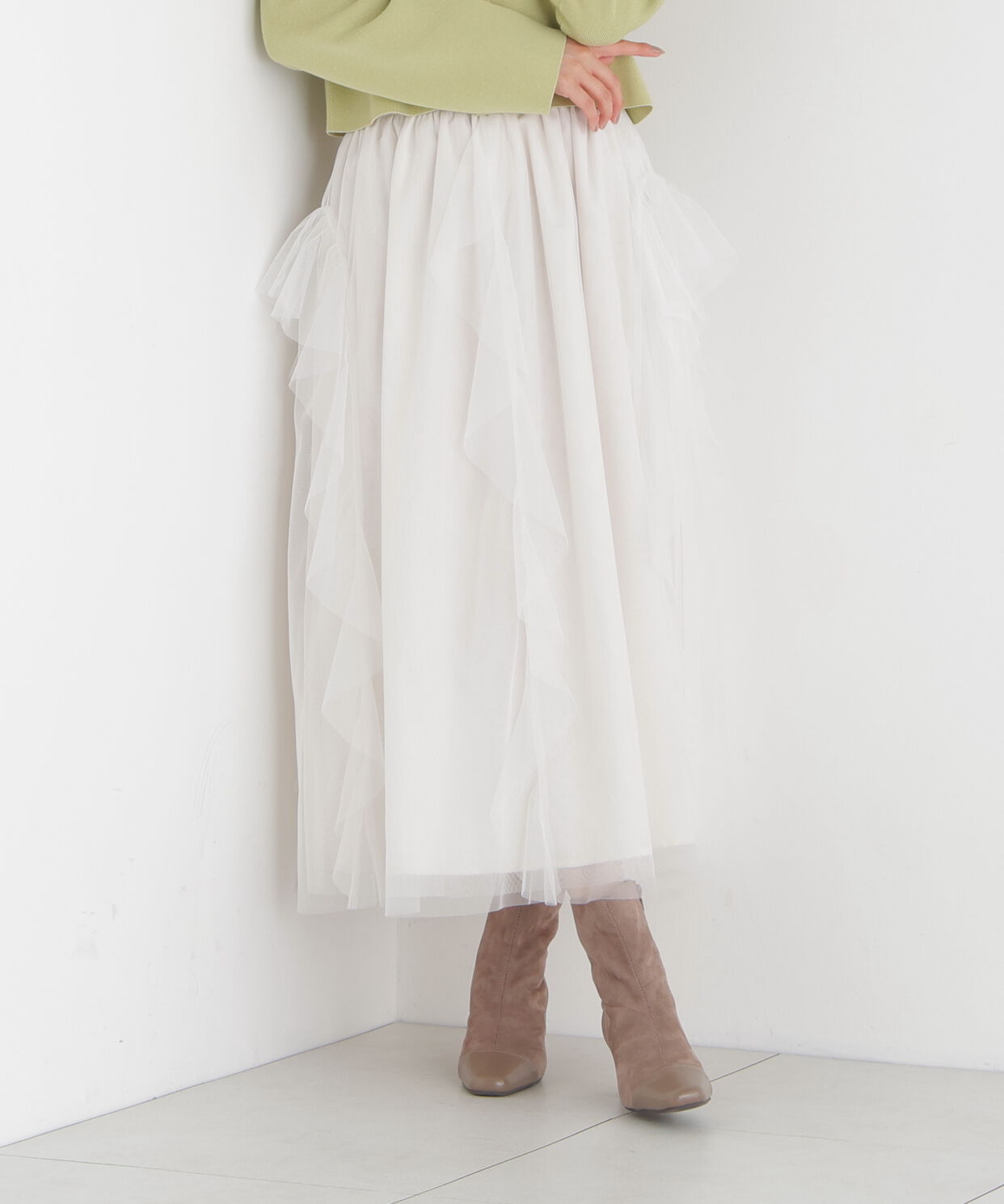 PROPORTION BODY DRESSING「＜中川紅葉さん着用＞ラッフルチュールスカート」|スカート|