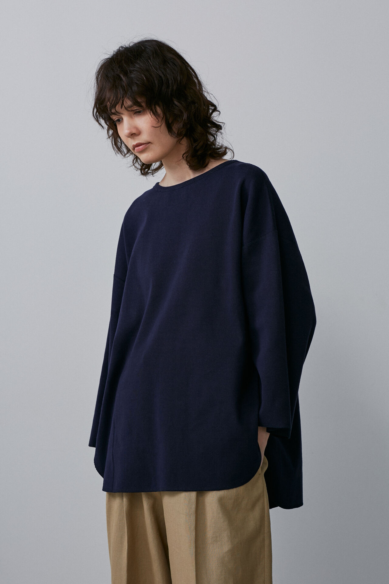 YLEVE 「YLEVE / COTTON RIB PULLOVER BIG」|Tシャツ・カットソー|ネイビー