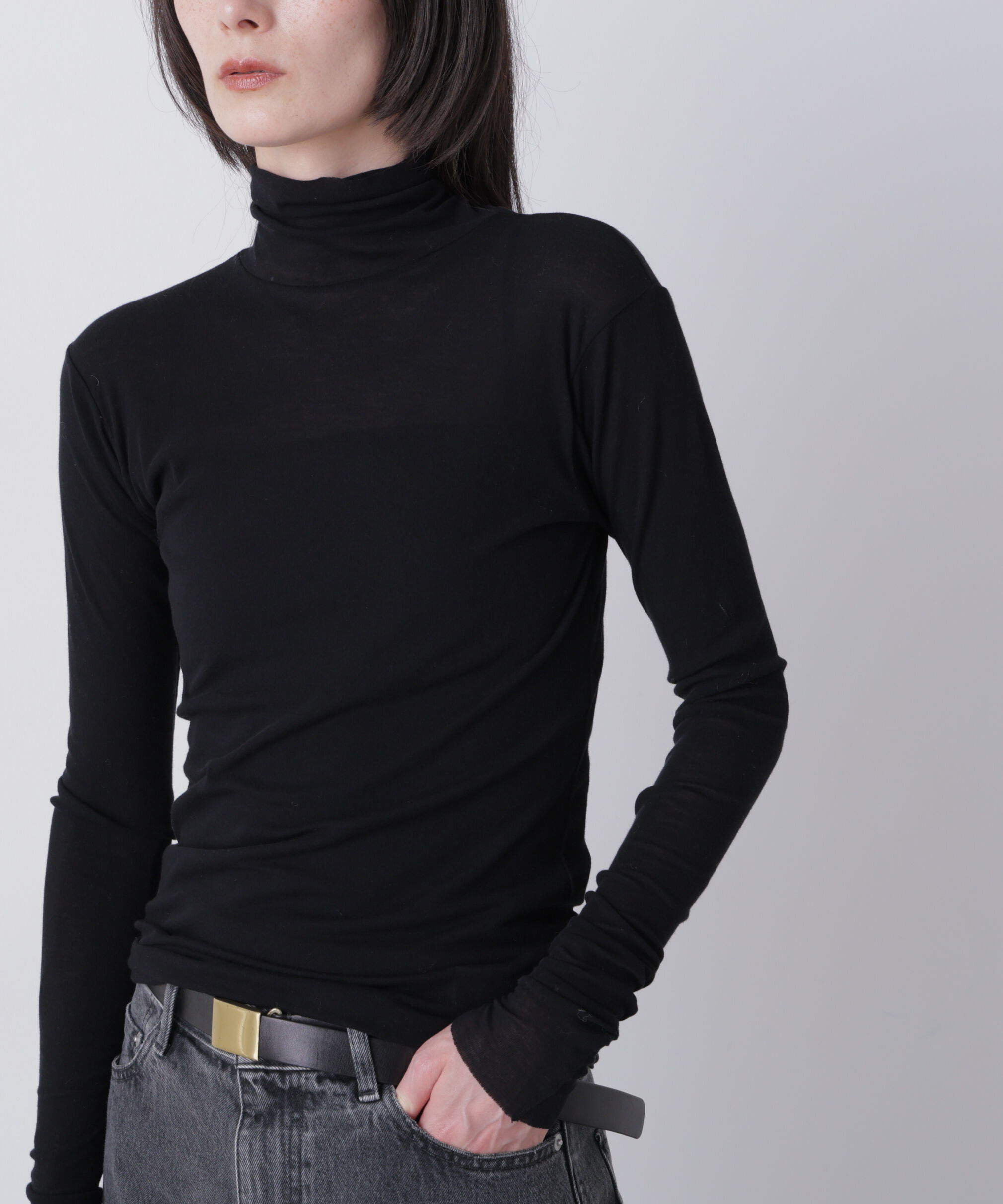 YLEVE 「YLEVE / SHEER HIGH-TWIST RIB JERSEY TURTLENECK PULLOVER」|Tシャツ・カットソー|