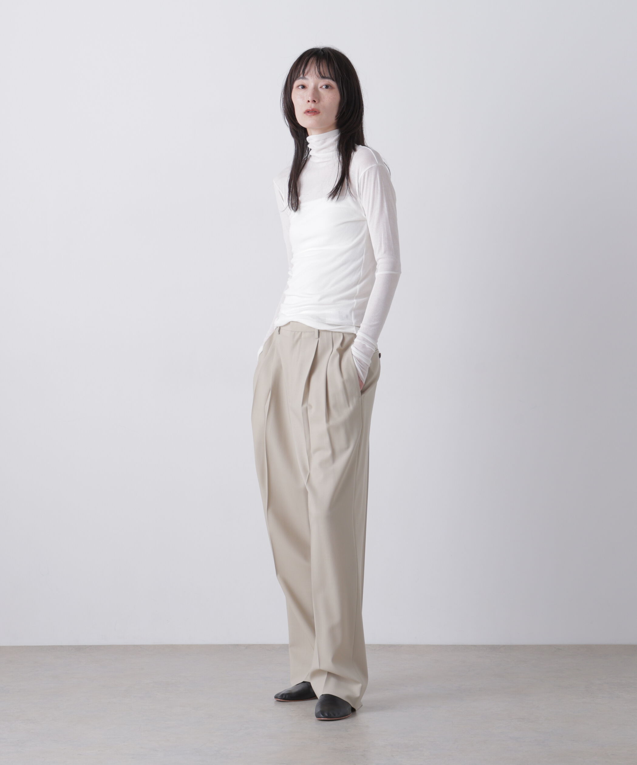 YLEVE 「YLEVE / SHEER HIGH-TWIST RIB JERSEY TURTLENECK PULLOVER」|Tシャツ・カットソー|