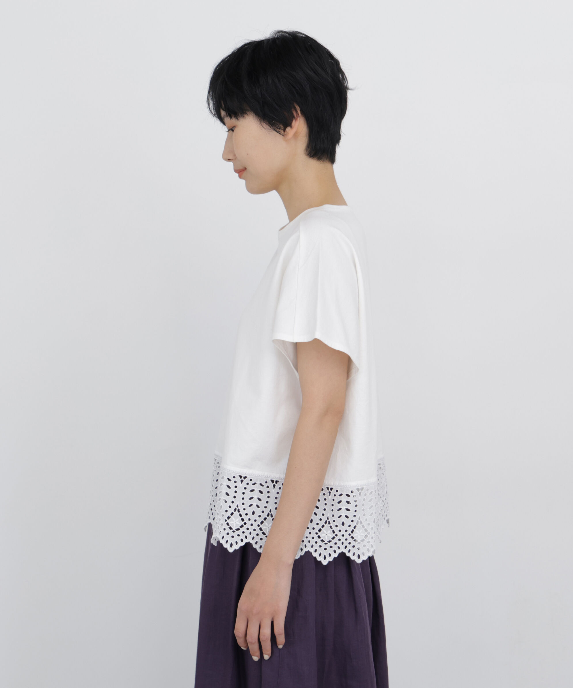  「◆《洗える》 レースカットソー」|Tシャツ・カットソー|