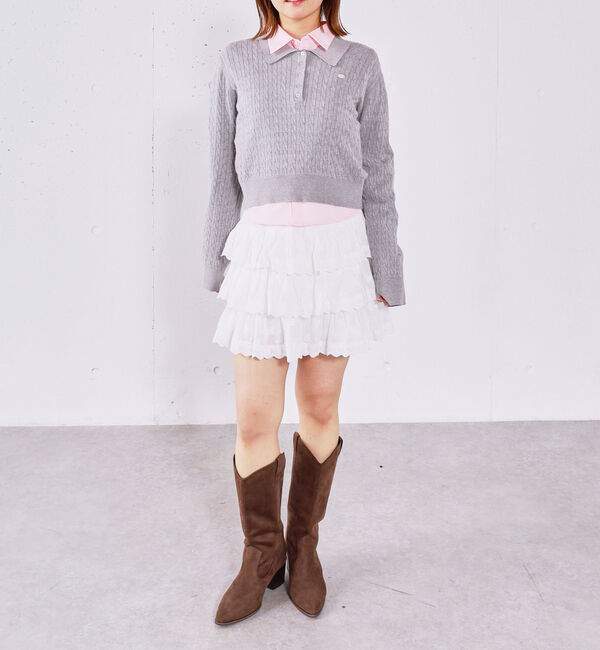 archives「【アンチピリング】ケーブルポロニット&times;シャツＳＥＴ」|カーディガン|
