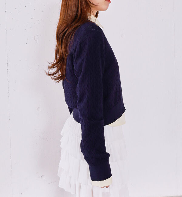 archives「【アンチピリング】ケーブルポロニット&times;シャツＳＥＴ」|カーディガン|