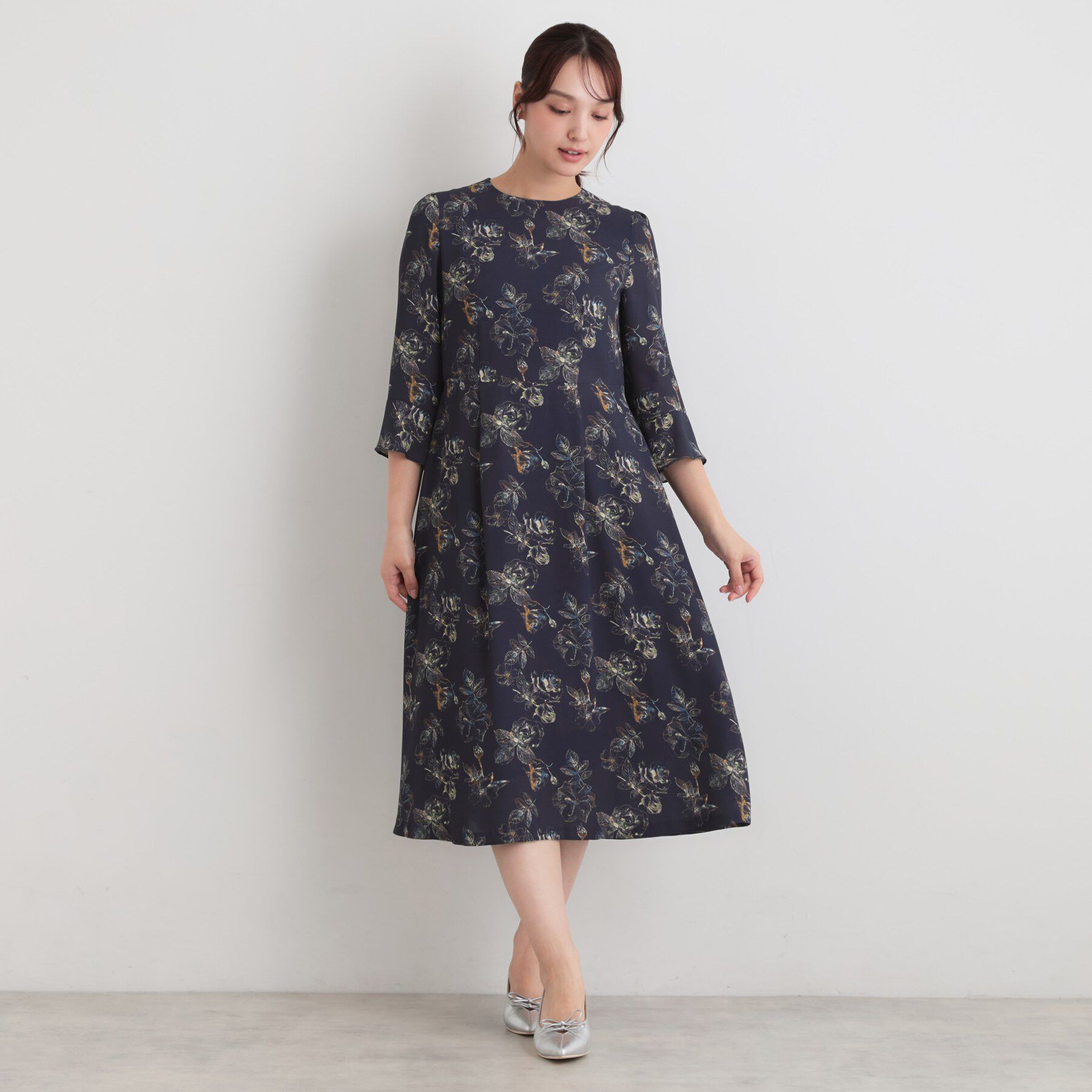 SunaUna「【手洗い可／日本製】花柄ワンピース」|ワンピース|
