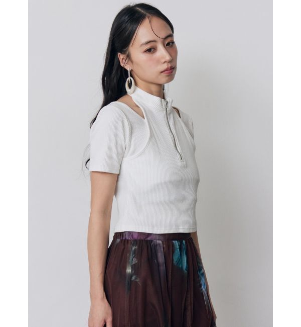 MURUA「ホルターハーフジップテレコトップス」|Tシャツ・カットソー|