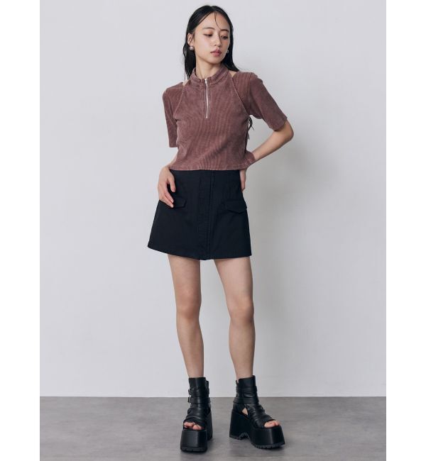 MURUA「ホルターハーフジップテレコトップス」|Tシャツ・カットソー|