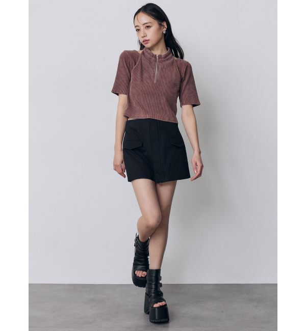 MURUA「ホルターハーフジップテレコトップス」|Tシャツ・カットソー|