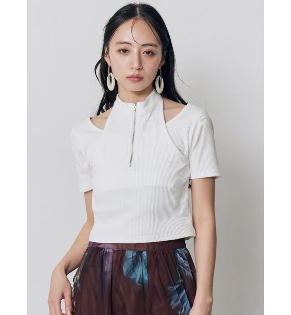 MURUA「ホルターハーフジップテレコトップス」|Tシャツ・カットソー|