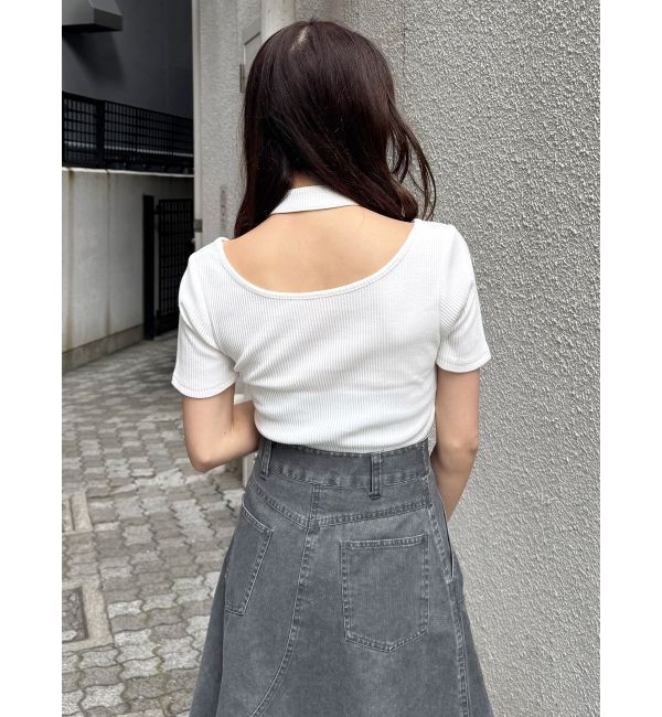 MURUA「ホルターハーフジップテレコトップス」|Tシャツ・カットソー|