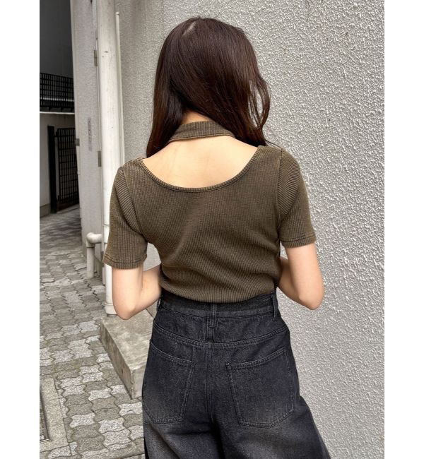 MURUA「ホルターハーフジップテレコトップス」|Tシャツ・カットソー|