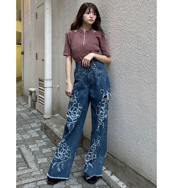 MURUA「ホルターハーフジップテレコトップス」|Tシャツ・カットソー|
