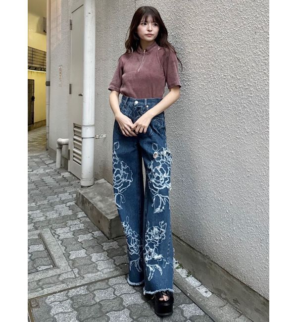 MURUA「ホルターハーフジップテレコトップス」|Tシャツ・カットソー|