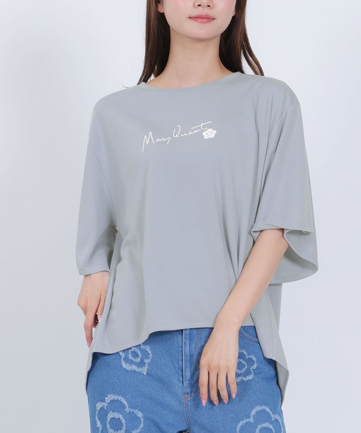 MARY QUANT「サインロゴフレア Tシャツ」|Tシャツ・カットソー|ブルー
