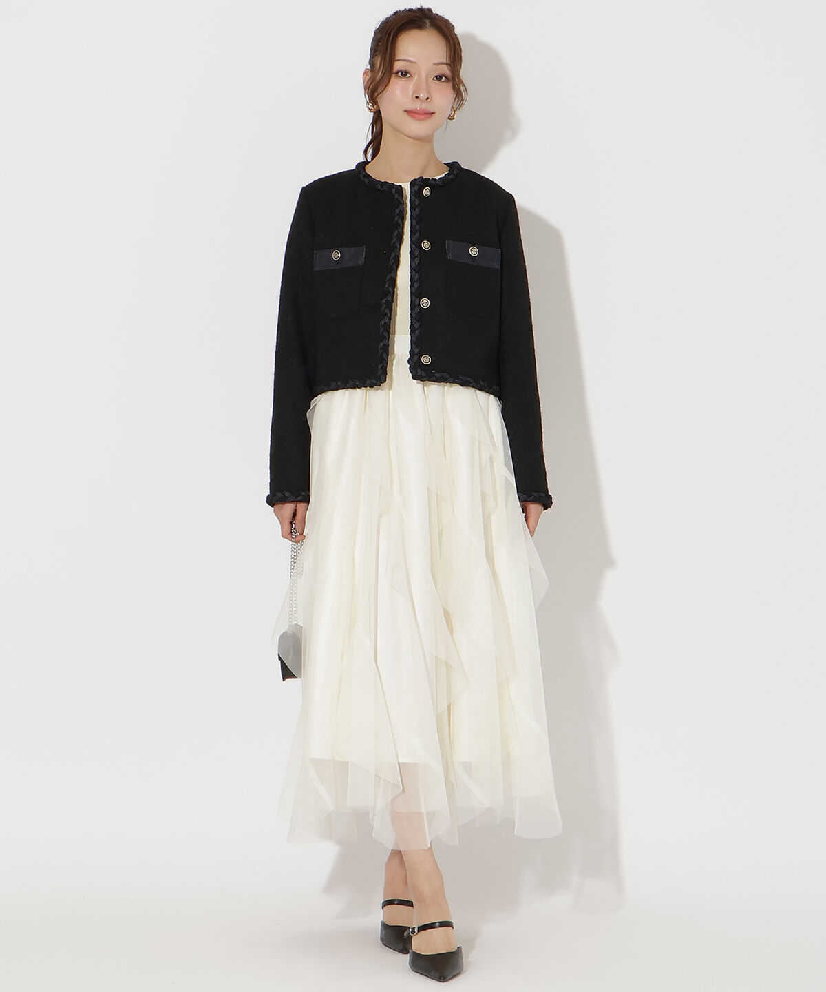 アンドクチュール「ラッフルフリルスカート」|フレア|