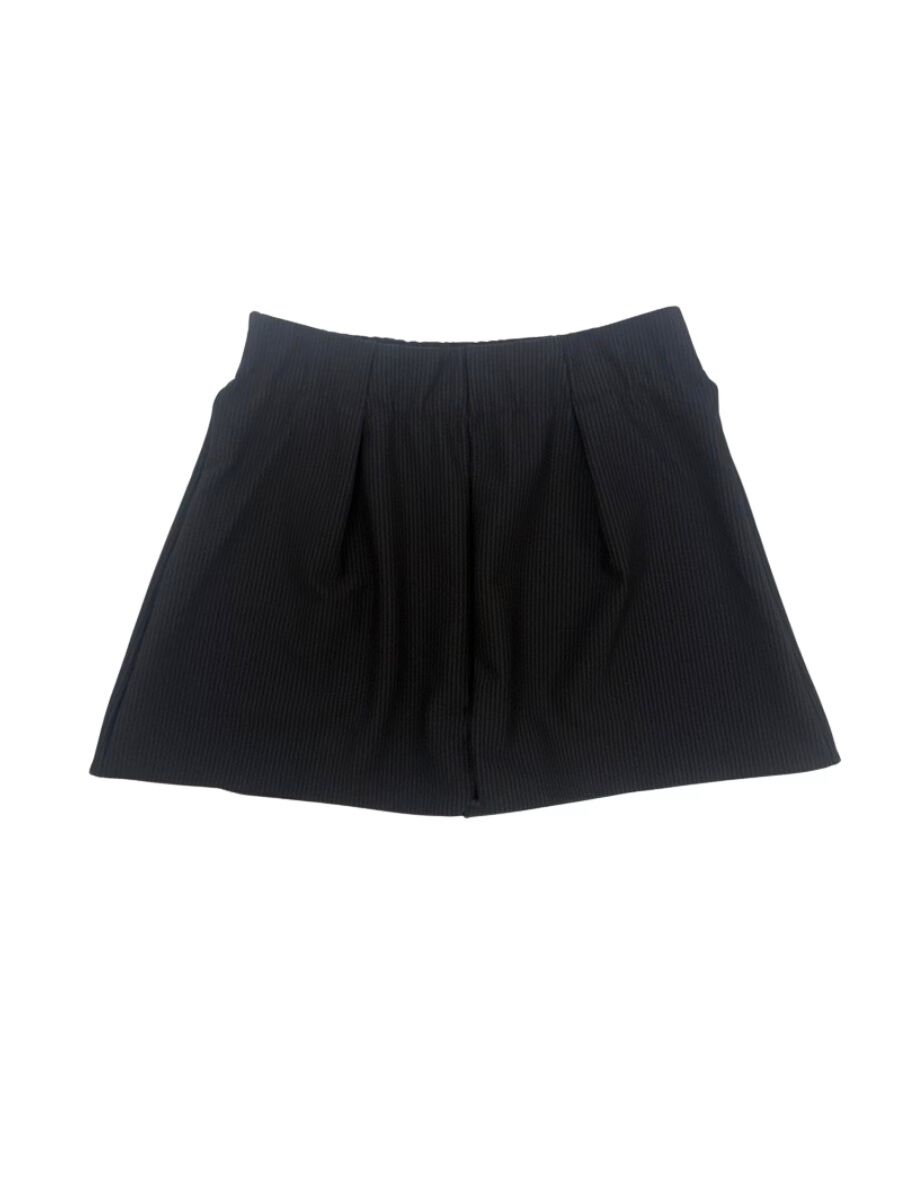 PEAK&PINE「無地ハイウエストショートパンツ」|ショーツ|ブラック