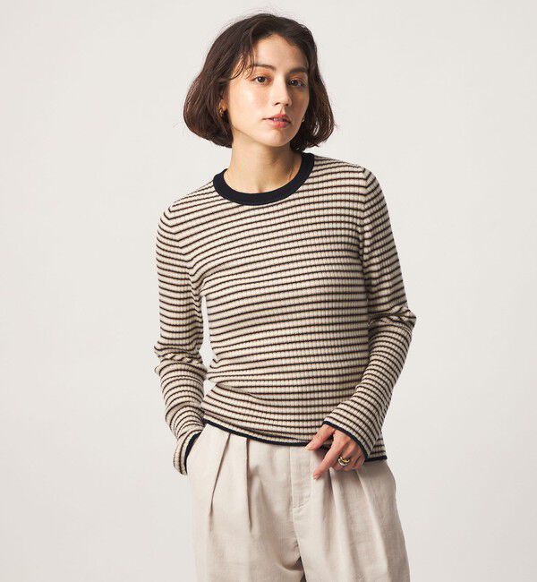 UNITED ARROWS green label relaxing「【WEB限定】＜at ease＞マルチボーダー プルオーバー ニット」|ニット・セーター|