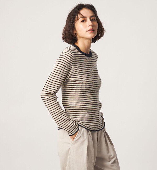 UNITED ARROWS green label relaxing「【WEB限定】＜at ease＞マルチボーダー プルオーバー ニット」|ニット・セーター|
