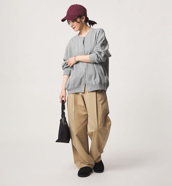 UNITED ARROWS green label relaxing「【WEB限定】＜at ease＞ダブルフェイス クルーネック カットソー カーディガン」|カーディガン|