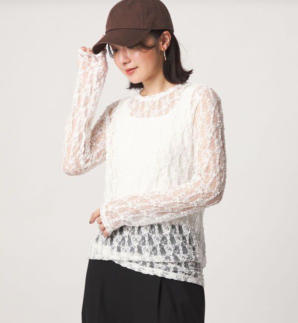 UNITED ARROWS green label relaxing「【WEB限定】＜at ease＞レース カットソー」|Tシャツ・カットソー|