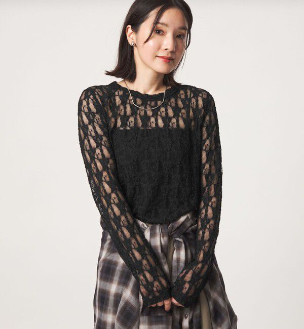 UNITED ARROWS green label relaxing「【WEB限定】＜at ease＞レース カットソー」|Tシャツ・カットソー|