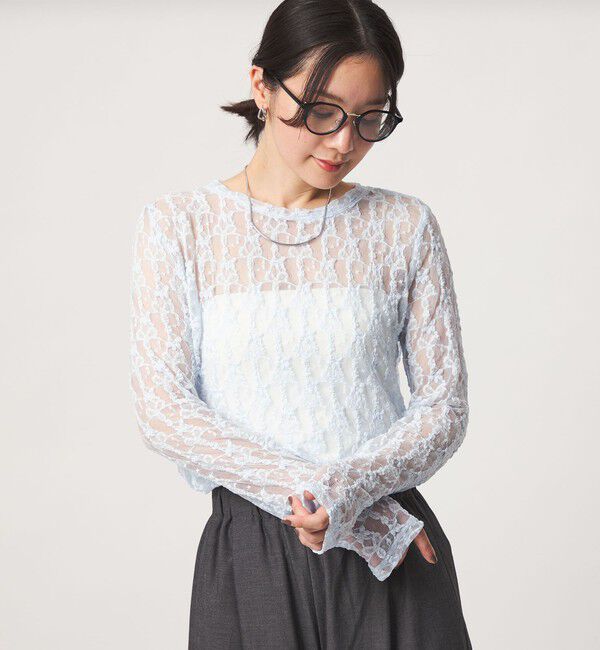 UNITED ARROWS green label relaxing「【WEB限定】＜at ease＞レース カットソー」|Tシャツ・カットソー|