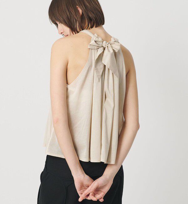 ATTISESSION「＜ATTISESSION＞シアージャージ ギャザー ホルターネックトップス」|Tシャツ・カットソー|CREAM