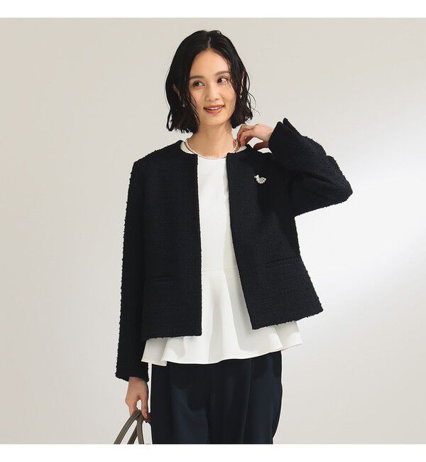 Demi-Luxe BEAMS 「ツイード クルーネック ジャケット＊」|ダッフルコート|