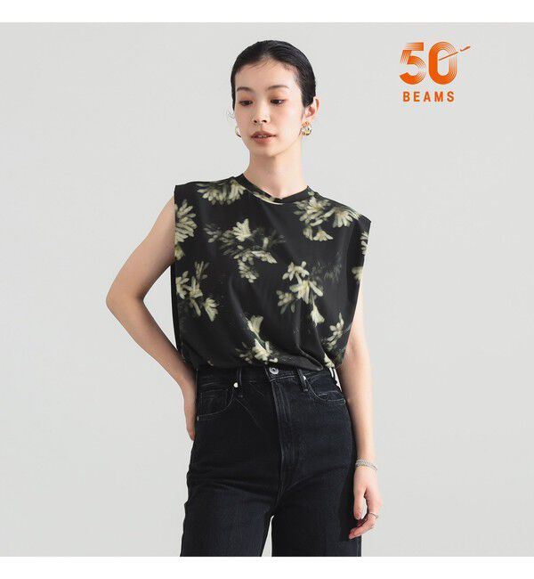 Demi-Luxe BEAMS 「【別注】christian wijnants / ボタニカル ノースリーブ トップス」|Tシャツ・カットソー|別注BLACK ANIGO
