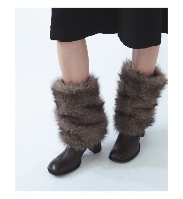 Ray BEAMS 「フェイクファー レッグウォーマー」|ソックス|BEIGE