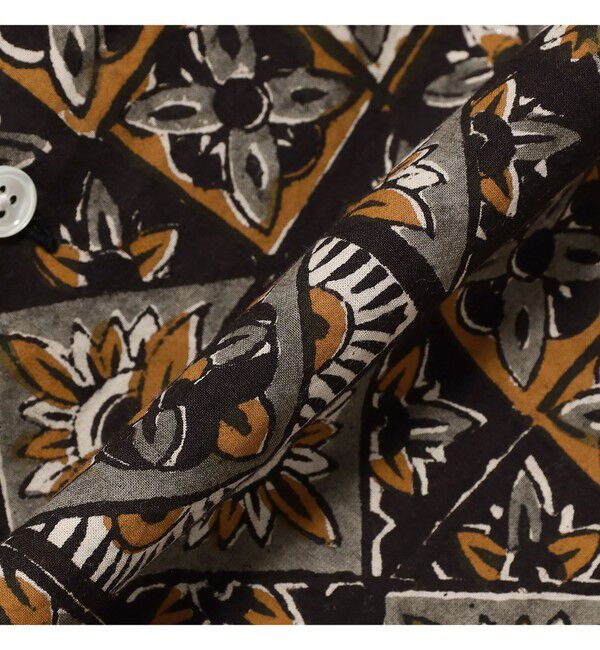 BEAMS PLUS「Open Collar Block Print ④」|シャツ・ブラウス|